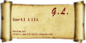 Gertl Lili névjegykártya